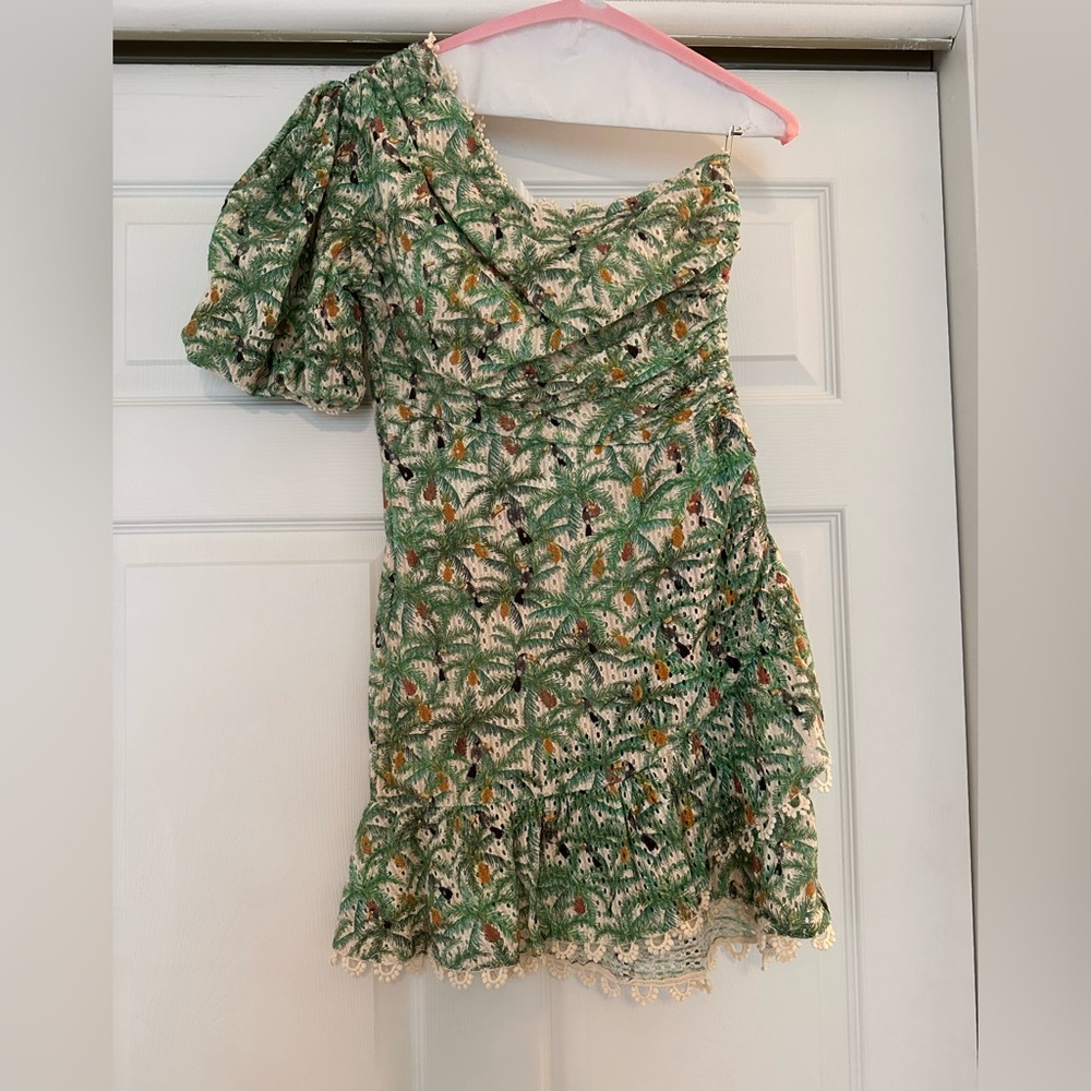 Farm Rio Mini One Shoulder Dress Multi Color